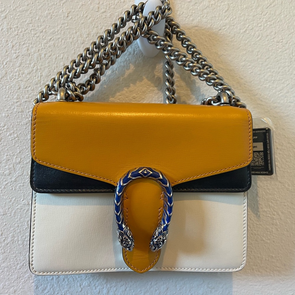 Gucci Dionysus Yellow, Black, and White Crossbody Bag